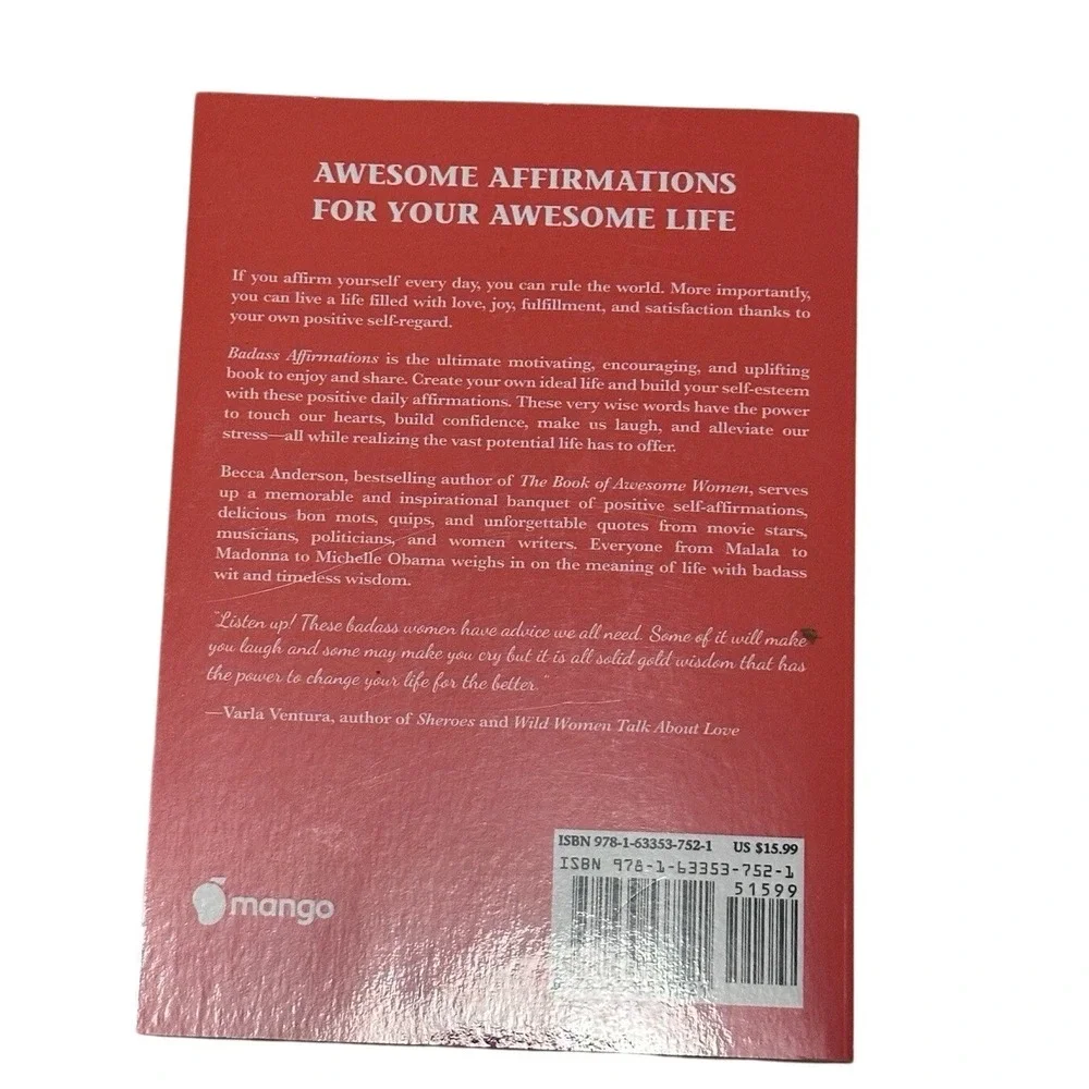 Becca Anderson Badass Affirmations Book Women OS Red Excellent Wit‎ Wisdom